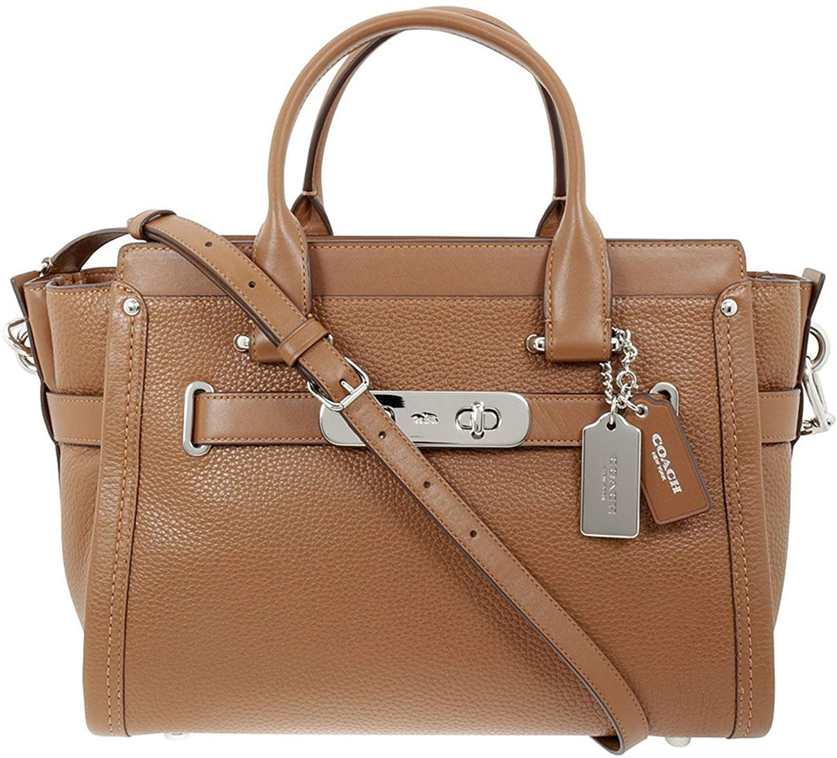 Coach Swagger Carryall Beige Pebble Leather Ladies Handbag 34408SVSD