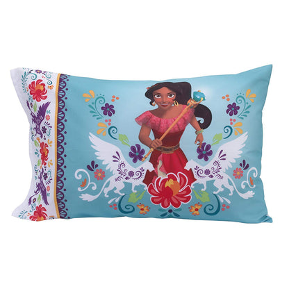 Disney Elena of Avalor Bold and Brave 4 Piece Toddler Bedding Set, Pink/Red/Turquoise/White