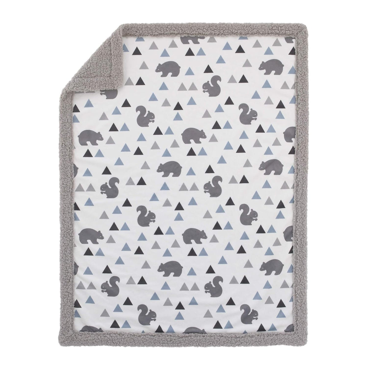 NoJo Mountain Patchwork 4 Piece Nursery Crib Bedding Set with Squirrels and Bears