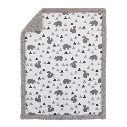 NoJo Mountain Patchwork 4 Piece Nursery Crib Bedding Set with Squirrels and Bears
