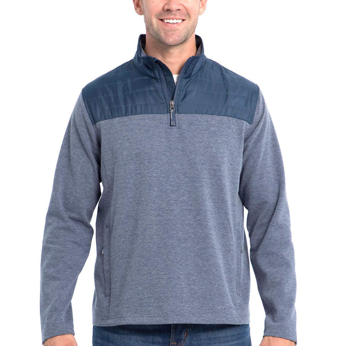 Eddie Bauer Men’s Mixed Media ¼ Zip Pullover, Variety