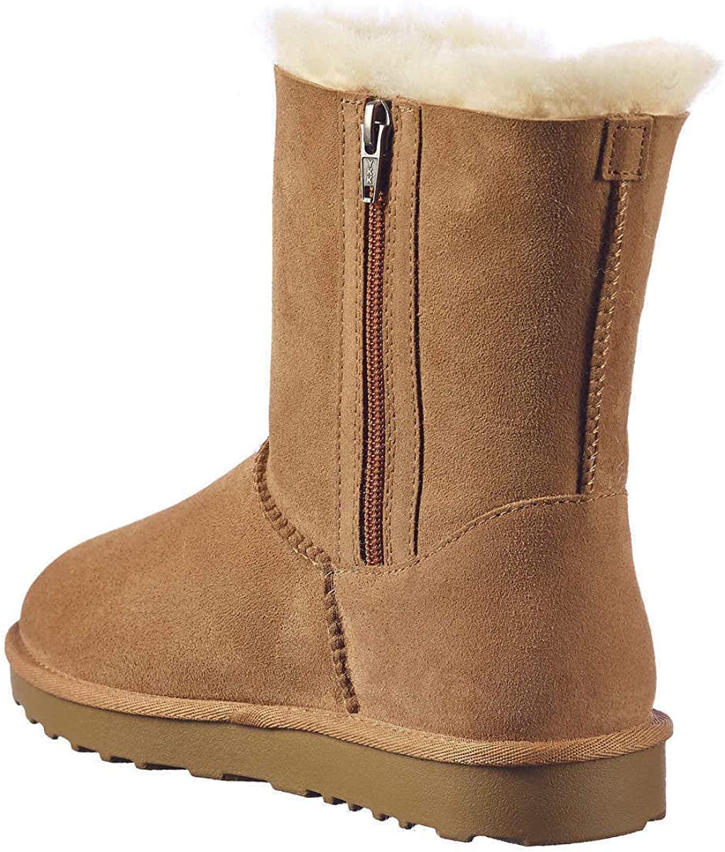 Kirkland Signature Ladies Genuine Sheepskin - Shearling Lining - Zipper Boots for Women Chestnut (8)