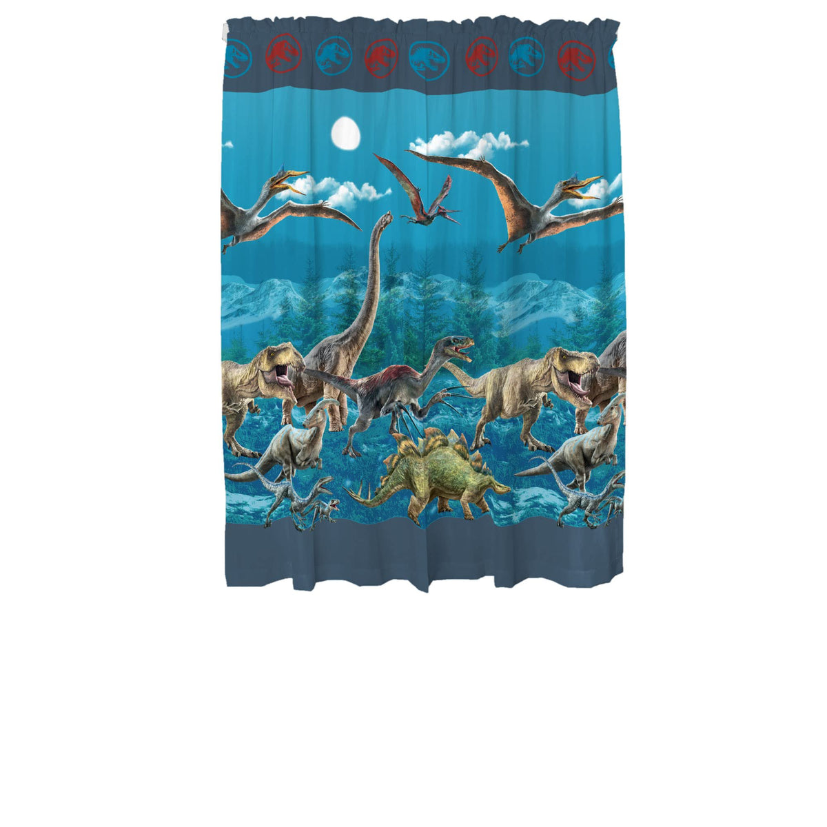 Jurassic World Dominion Kids Room Window Curtain Panels Drapes Set, 82" x 63"