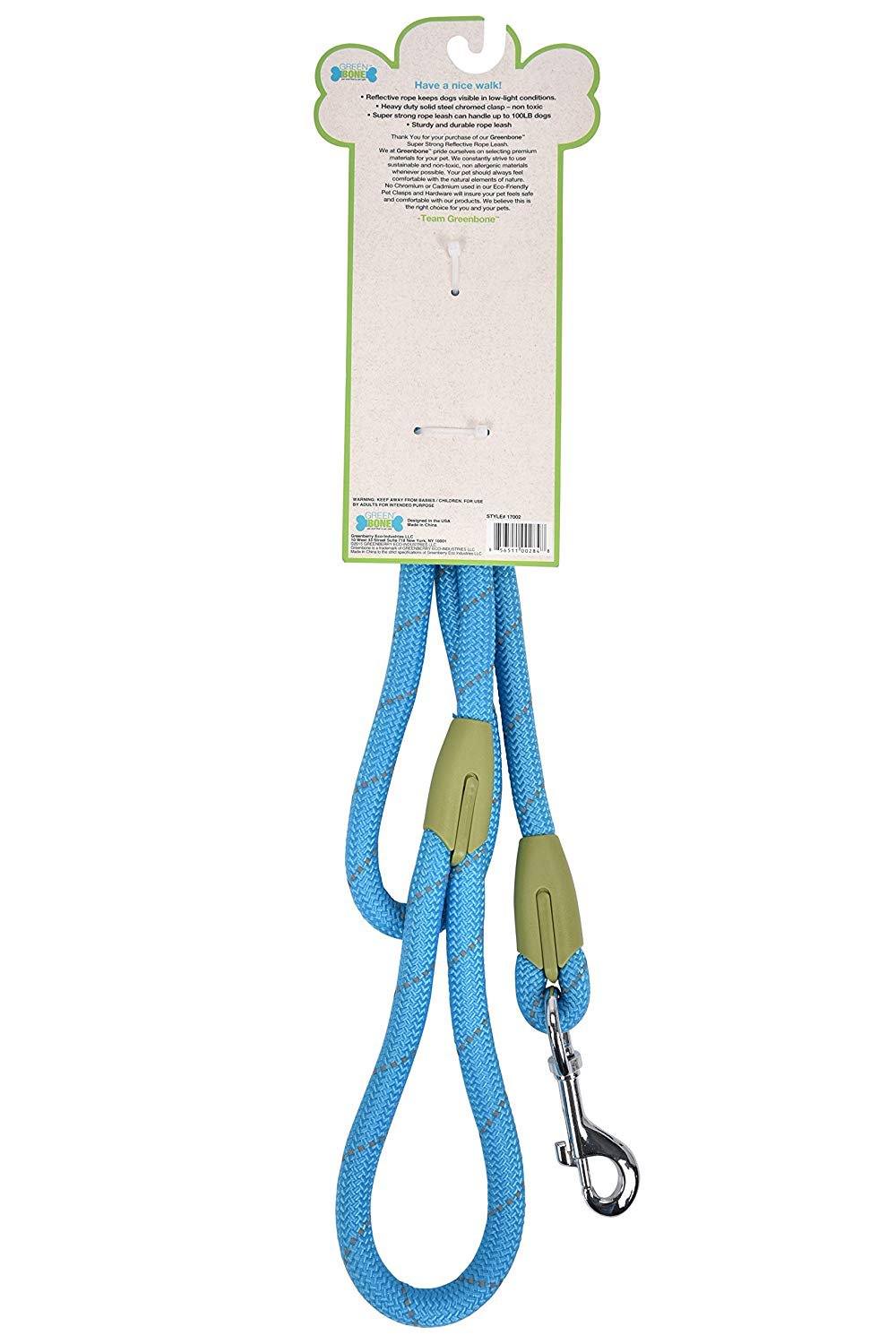 Greenbone Super Strong Reflective Dog Rope Leash 4 Feet Long For Nighttime