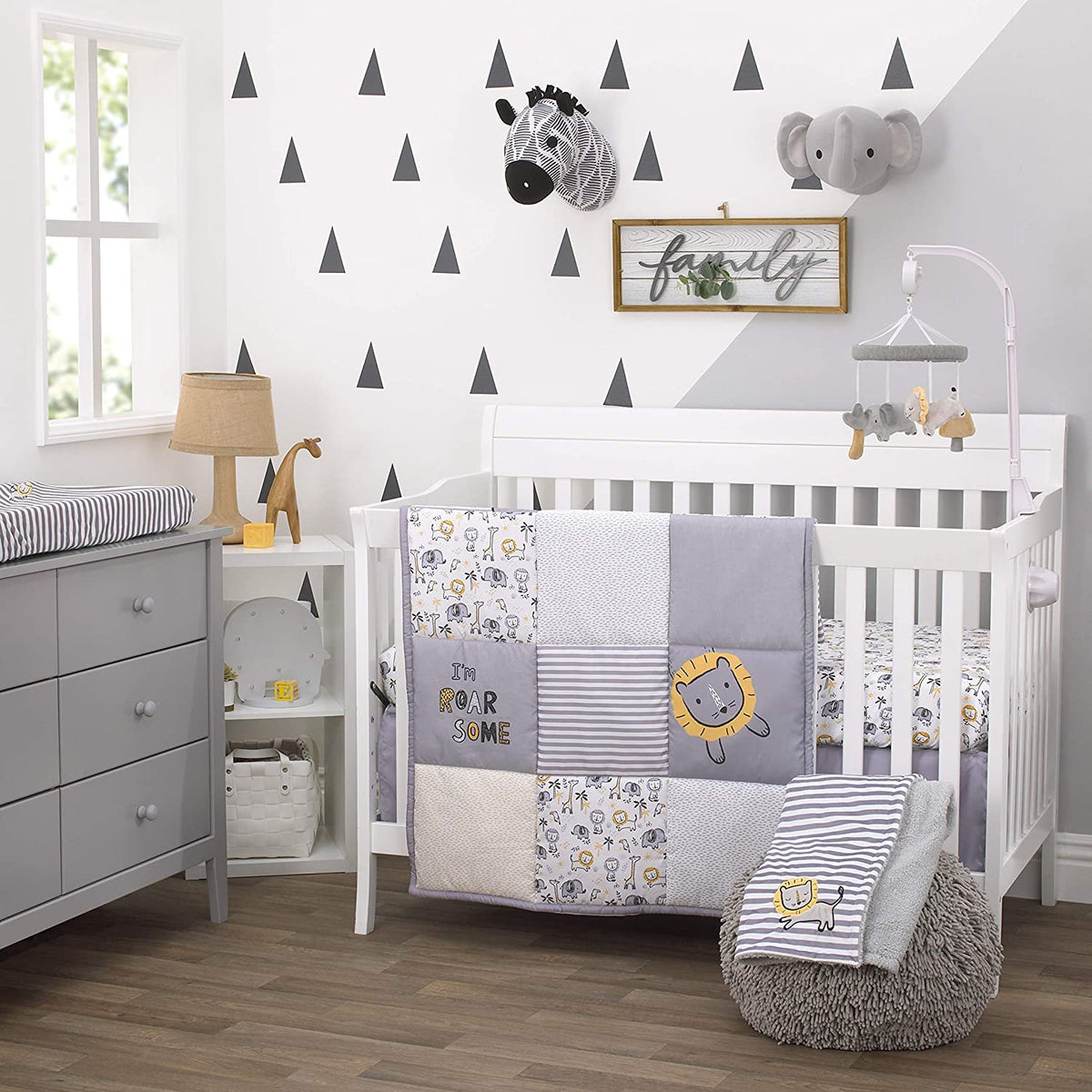 NoJo Roarsome Lion 3 Piece Nursery Crib Bedding Set