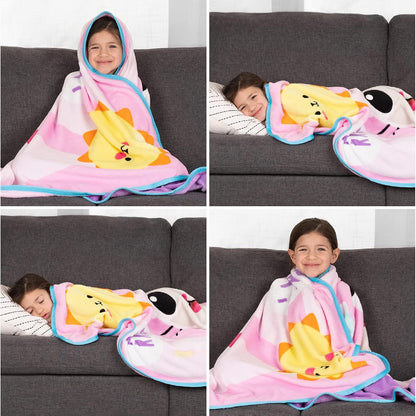 Franco Kids Gabby's Dollhouse Cakey And Pandy Micro Raschel Throw, 46 in x 60 in