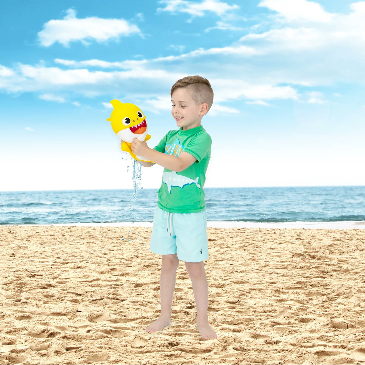 Baby Shark Kids Scrubby, Bath Accessory, Yellow 11"