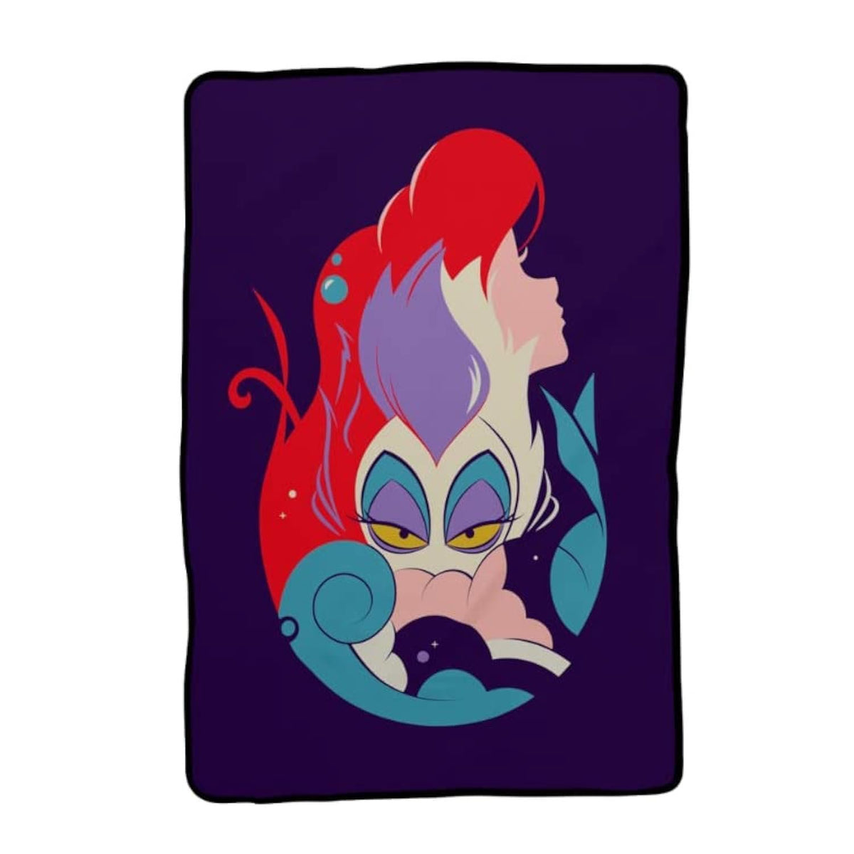 Disney Princess Ariel & Ursula Little Mermaid Super Soft Micro Raschel Throw Blanket, 62 in x 90 in