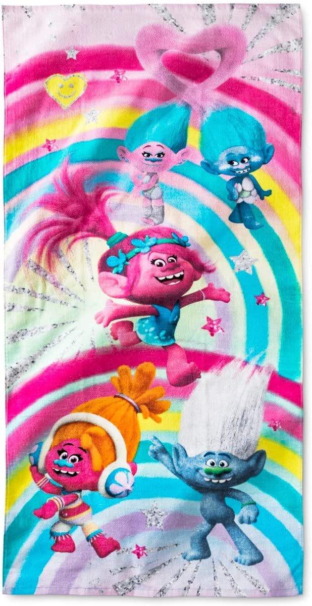 DreamWorks Trolls Beach Towel Kids Toddler Children Pink and Blue