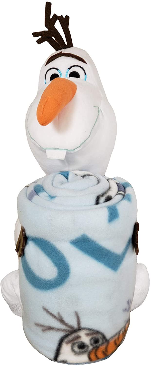 Disney Frozen 2, "Olaf Knows" Character Shaped Pillow & Fleece Throw Blanket Set, 40" x 50"