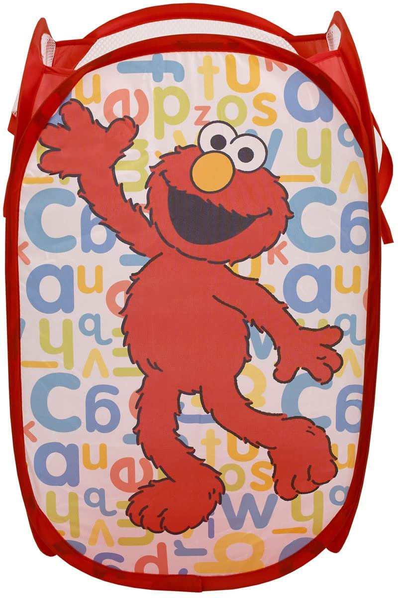 Sesame Street Elmo Pop Up Hamper - Mesh Laundry Basket/Bag with Durable Handles