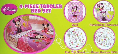 Disney Minnie Mouse 4 Piece Toddler Bedding Set