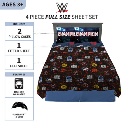 Franco Kids Bedding Soft Microfiber WWE Super Stars Full Size Sheet Set