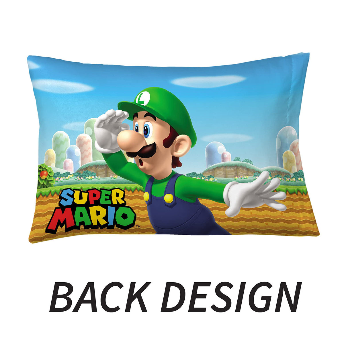 Franco Kids Super Mario Reversible Pillowcase, 20 in x 30 in