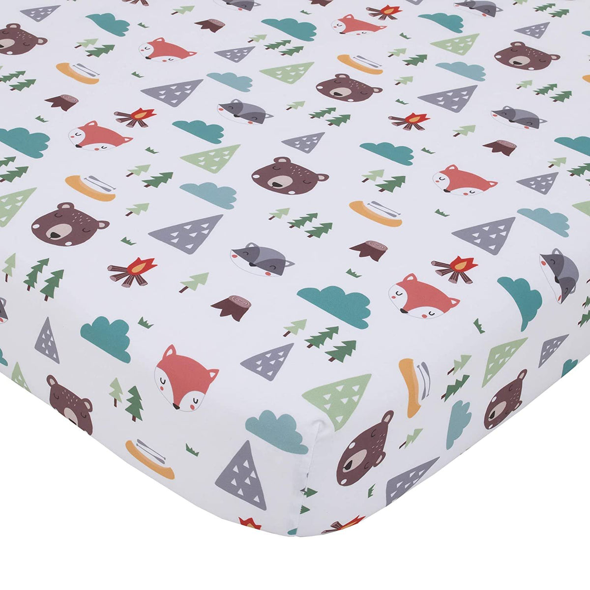 NoJo Fitted Crib Sheet, Rainbow Unicorn, Pink/Aqua/Yellow/White, 28x52x8 Inch (Pack of 1)