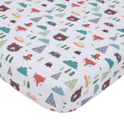 NoJo Fitted Crib Sheet, Rainbow Unicorn, Pink/Aqua/Yellow/White, 28x52x8 Inch (Pack of 1)
