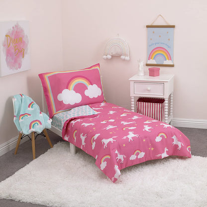 Carter's Rainbow Unicorn 4 Piece Toddler Bedding Set