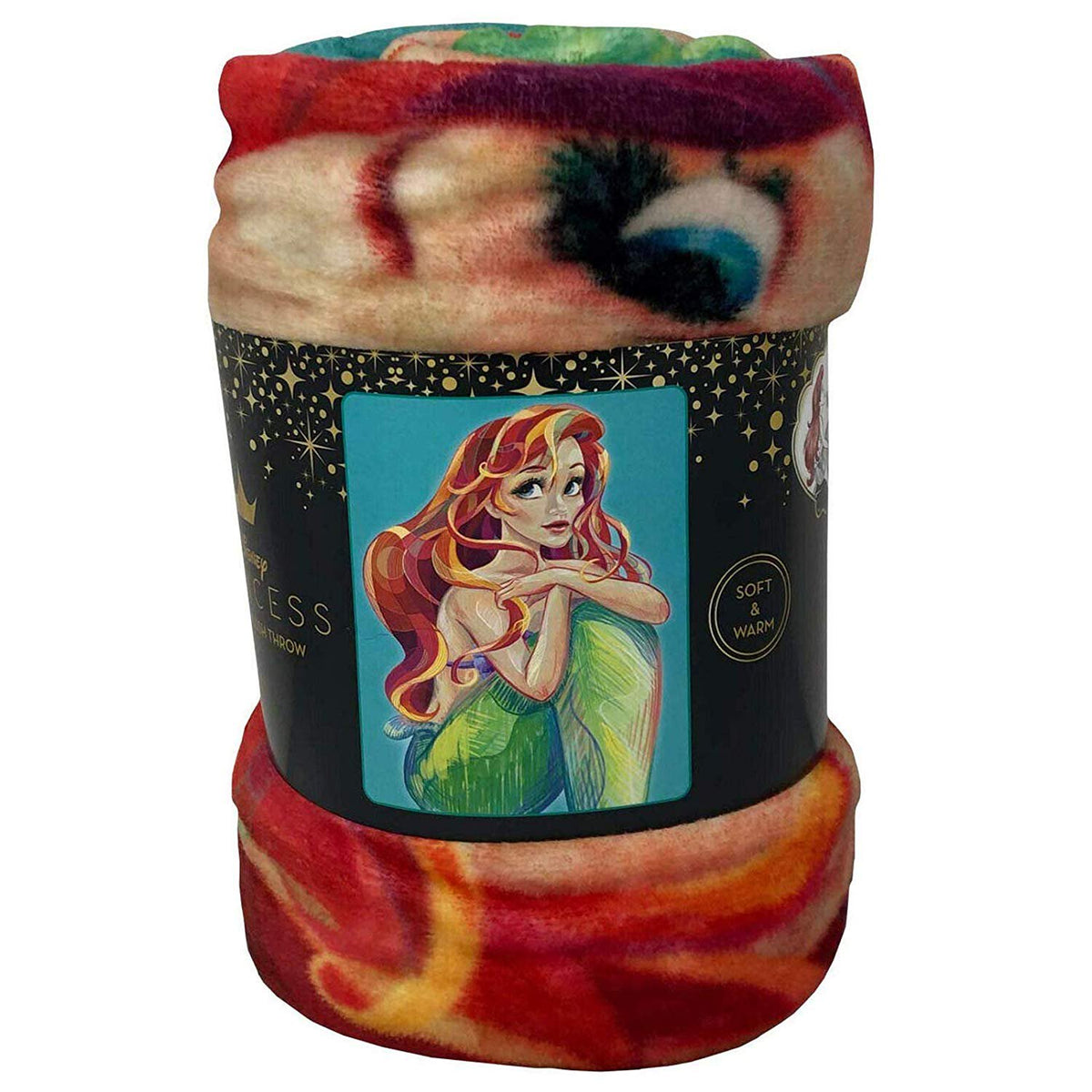 Disney Ariel Sea Shell Dreaming Under The Sea Micro Throw Blanket 46" x 60"
