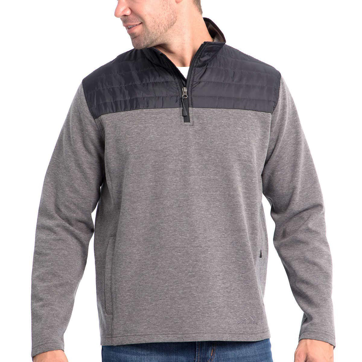 Eddie Bauer Men’s Mixed Media ¼ Zip Pullover, Variety