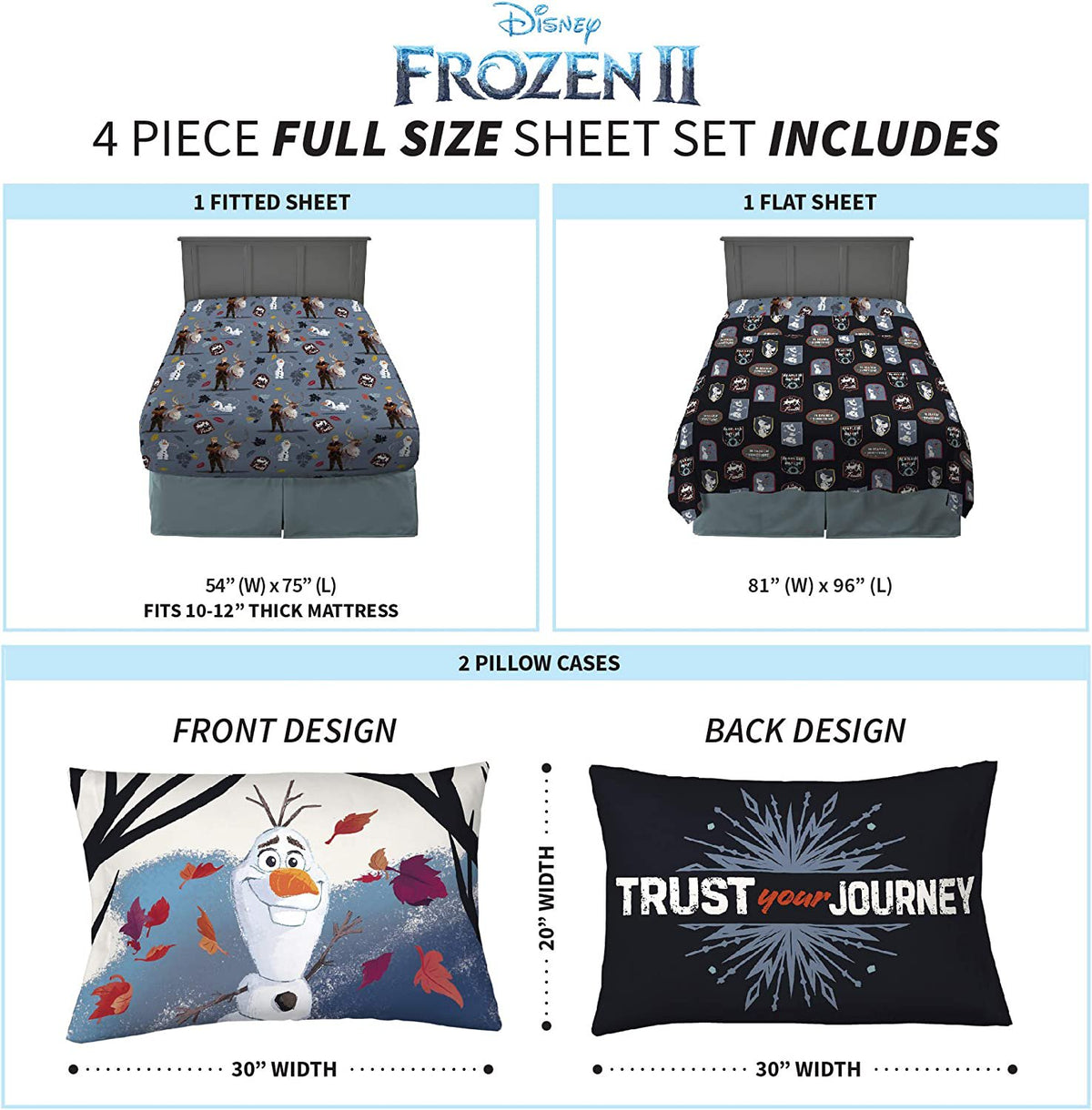 Franco Kids Bedding Super Soft Sheet Set, 4 Piece Full Size, Jurassic World