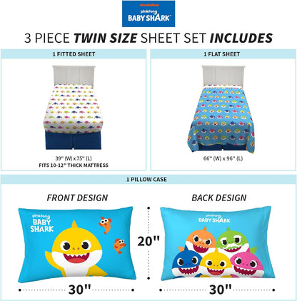 Baby Shark Twin Size Sheet Set