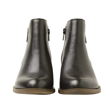 kensie Women's Black Leather Ghita Short Ankle Boots