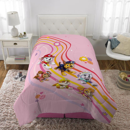 Franco Kids Paw Patrol Girls PInk Reversible Twin/Full Comforter "Pawsome Fun"