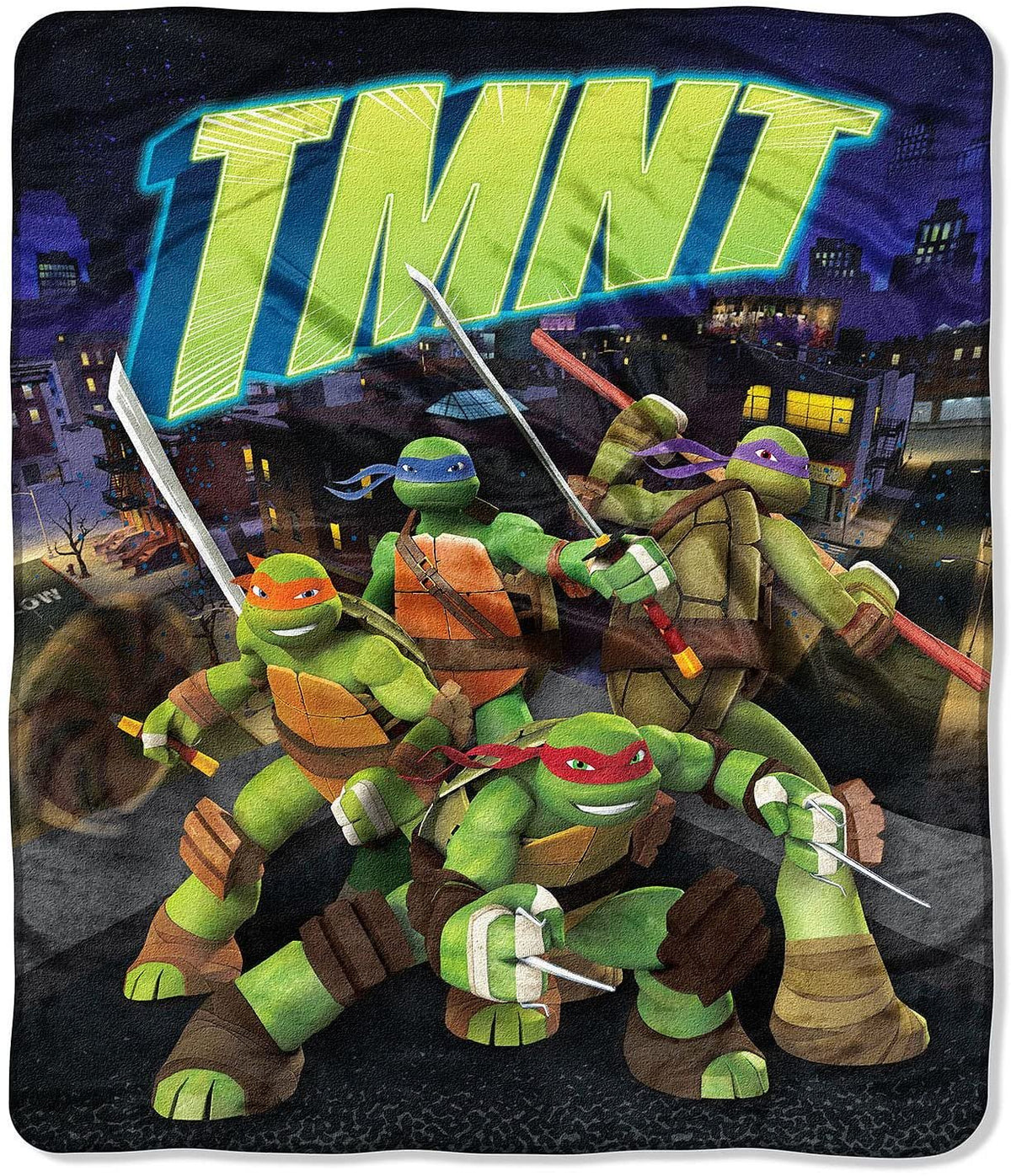Ninja Turtle Nickelodeon’s Teenage Mutant City Slick” Double-Sided Cloud Throw, 60" x 70"