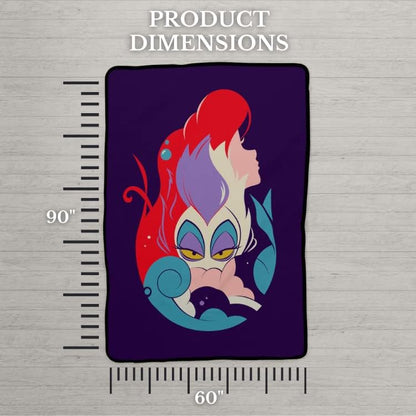 Disney Princess Ariel & Ursula Little Mermaid Super Soft Micro Raschel Throw Blanket, 62 in x 90 in