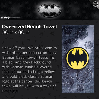 Franco Collectibles Batman Super Soft Cotton Bath/Pool/Beach Towel, 60 in x 30 in