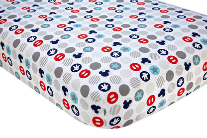 Disney Baby Mickey Mouse Best Buddies 4 Piece Nursery Crib Bedding Set, Multi