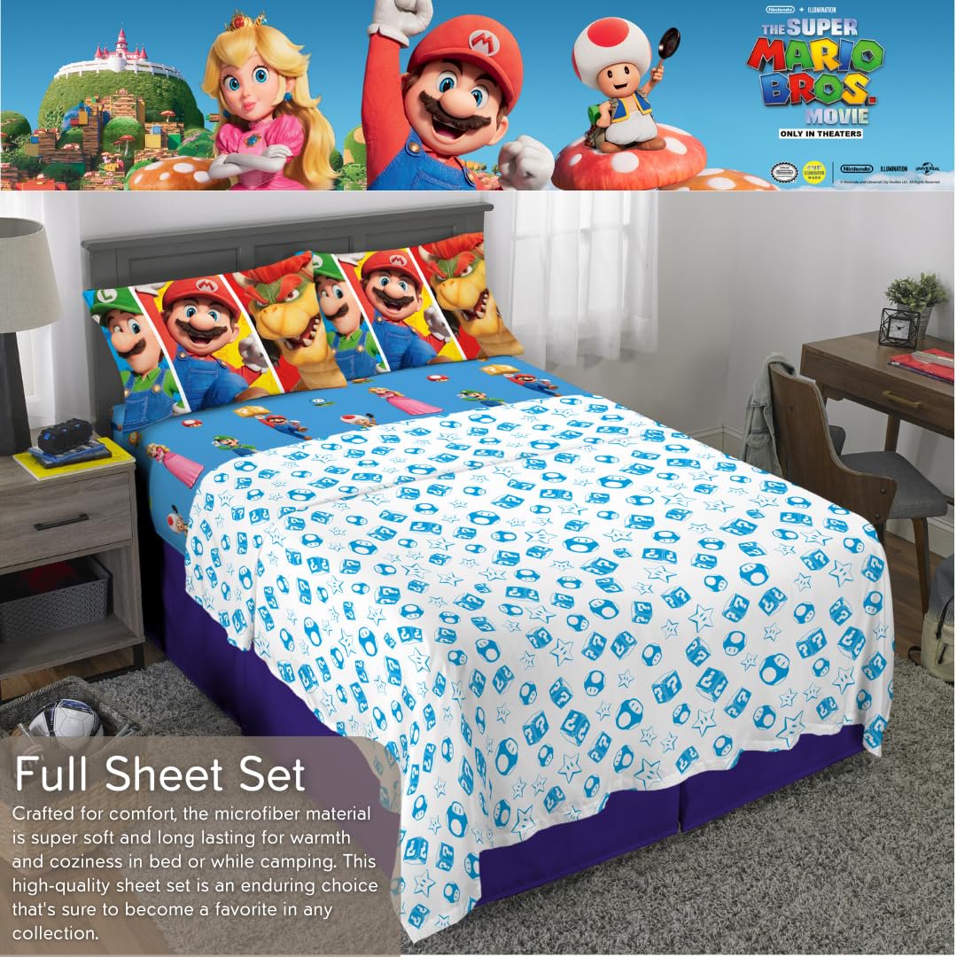 Franco The Super Mario Bros. Movie Full Size Sheet Set (Officially Licensed Product)