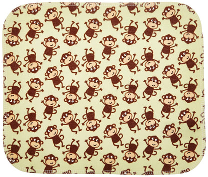 Carter's Keep Me Dry 3 Piece Flannel Baby Lap Pad, Monkey