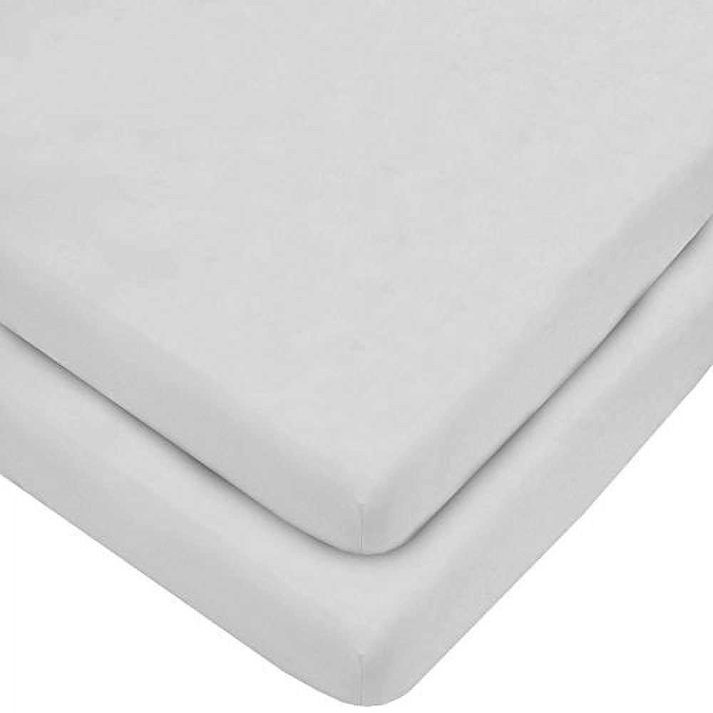 Everything Kids Portable Crib Sheet, 2 Pack White