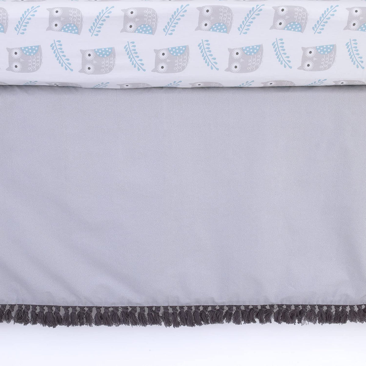 NoJo Indigo Denim/Chambray Crib Skirt/Dust Ruffle, Indigo