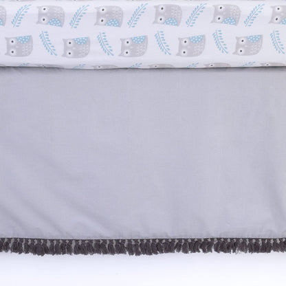 NoJo Indigo Denim/Chambray Crib Skirt/Dust Ruffle, Indigo