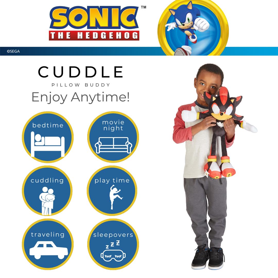 Franco Sonic Shadow The Hedgehog Anime Plush Cuddle Pillow Buddy