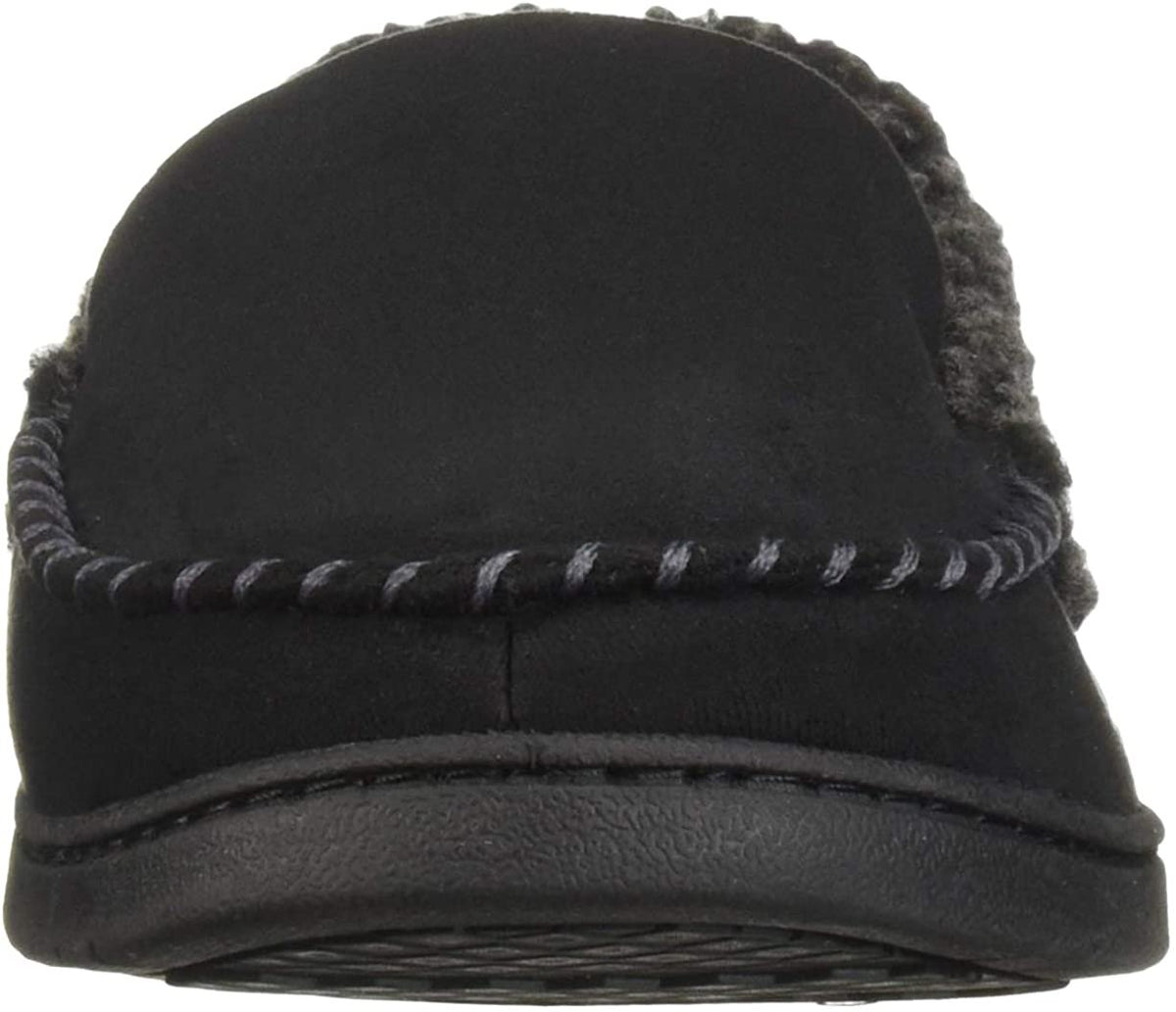 Dearfoams Men's Memory Foam Slipper Microsuede Moc Whipstitch