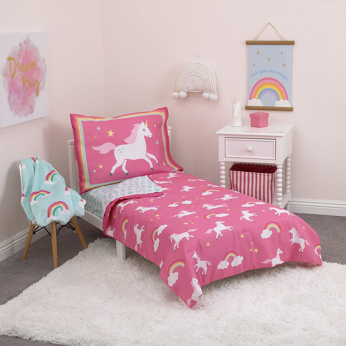 Carter's Rainbow Unicorn 4 Piece Toddler Bedding Set