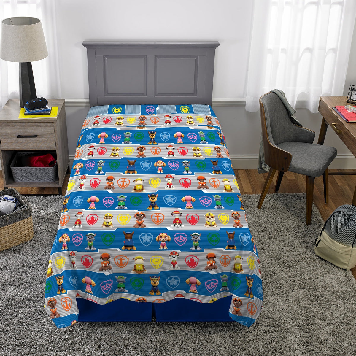 Franco Kids Paw Patrol Gangs All Here Twin Size Sheet Set