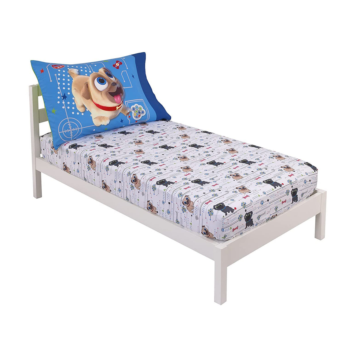 Disney Puppy Dog Pals Puppy Pals 2 Piece Toddler Sheet Set - Fitted Bottom Sheet & Reversible Pillowcase