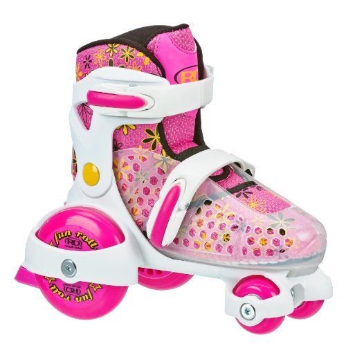 Roller Derby Girl's Fun Roll Adjustable Roller Skates, Medium(11-2)