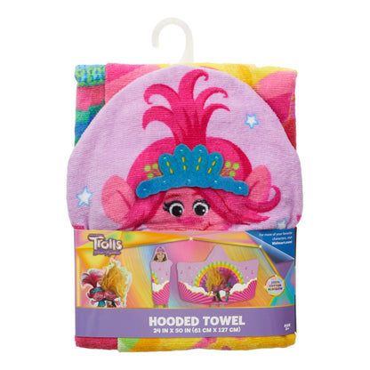 Franco Kids Trolls Bath and Beach Cotton Terry Hooded Towel Wrap, 24 in x 50 in