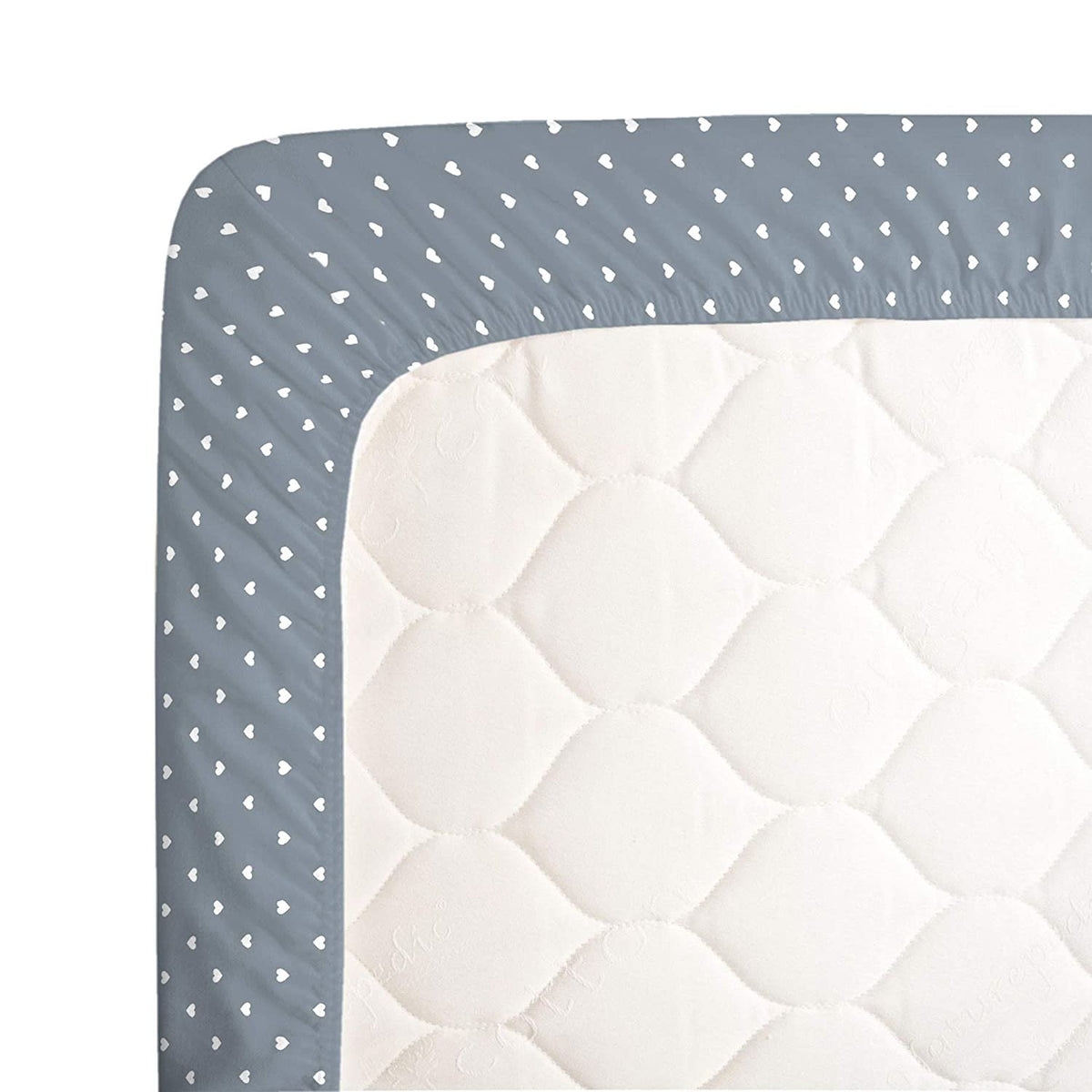 Carter's 100% Cotton Fitted Crib Sheet, Elephant, Pink, Blue, White