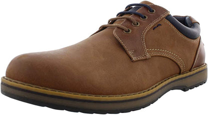 IZOD Jensen Brown Engineered Leather Mens Casual Shoes with Comfortable Memory Foam, Laces