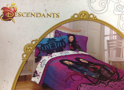 Disney Descendants Bad Vs Good 5 Piece Complete Bedding Set with Twin/full Size Reversible Comforter, Full Size Sheets and Pillowcases