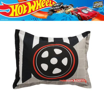 Franco Hot Wheels Kids Premium Organic Cotton 2 Pc Twin Size Duvet Cover with Sham