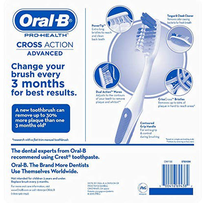 Oral-B Pro-Health Cross Action Advanced Toothbrush, Soft - 8 pack