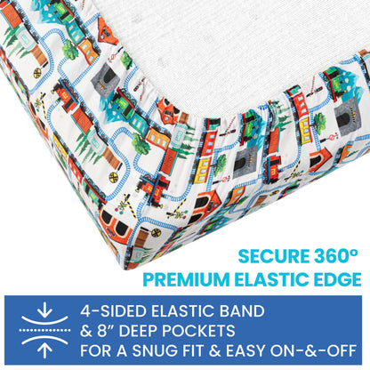 Today's Kids 1-Pack Monster Truck Fitted Baby Crib Sheet Boy - Soft & Breathable Printed Nursery Toddler Bed Sheets for Boys, Elastic Edge with Deep Pockets, Machine Washable, Fits 28" x 52" Mattress
