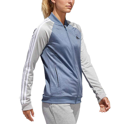adidas Womenâ€™s Embossed Print Track Jackets Full-Zip Climalite Jacket